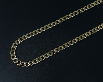24K Gold  10.3 mm x7.9mm Cuban Curb Chain by Yard, Cuban Curb Chain, Wholesale bulk Roll Chain for DIY Craft, Thickness 2.1mm,Roll-391