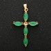 Dainty Green Jade Cross Pendant for Necklace Earring Component Supply. O-256 / O265 