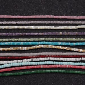 Heishi Edelstein Perlen, 4 mm Scheibe rosa Quarz Howlith Aventurin Stein Halbedelsteine pro Strang für die Schmuckherstellung