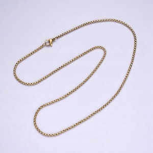 Stainless steel 1.8mm dainty box chain 17.72 layering chain necklace | wa-1992
