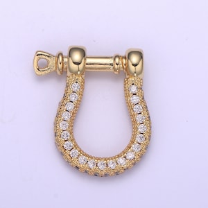 Gold Screw Clasp Lock, Anchor Shackle, Nautical Bracelet Clasps, Cz Micro Pave Necklace, Sailor Bracelet Clasp Supply