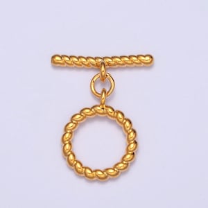 Gold, white-gold filled twisted round circle toggle clasps, minimalist gold & silver toggle clasps for diy jewelry making | l-713, l-714