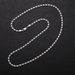 Dainty scroll chain - 2.5mm wide silver necklace chai 17.75, 19.75 inch for handmade jewelry supply replacement chain wa173