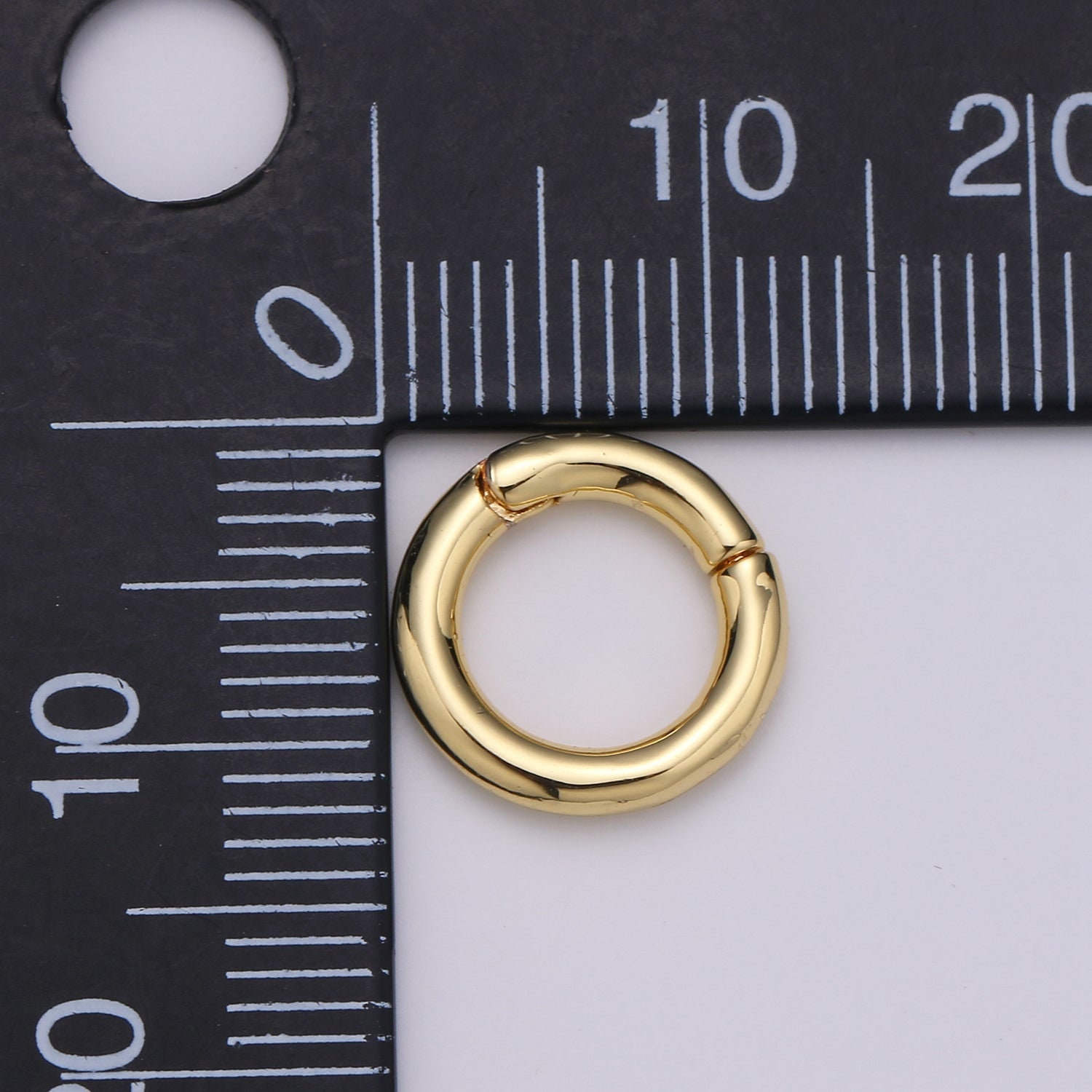 Spring Gate Round Ring 1x Dainty Gold Spring Gate Ring, Pull Gate Ring, 12mm Round Circle Ring ...