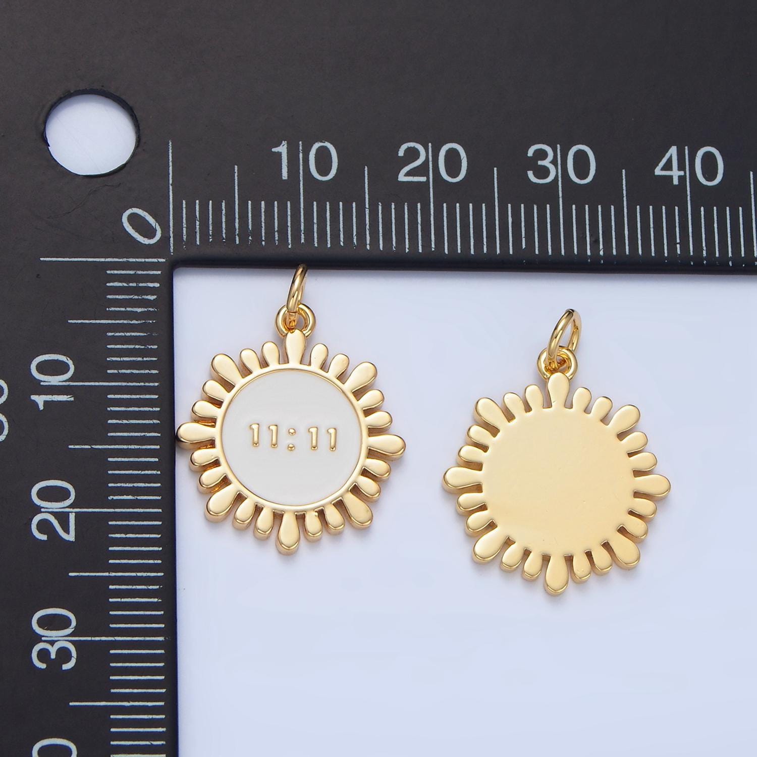 White '11:11' Lucky Angel Number 24k Gold Filled Charm | X-837 - Etsy