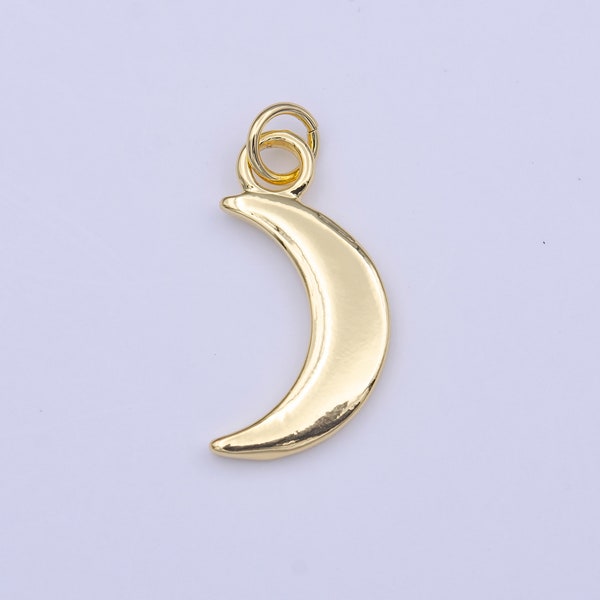 Dainty Gold Crescent Moon Mini Charm Necklace Pendant Dainty Gold Moon Pendant Celestial Jewelry C448