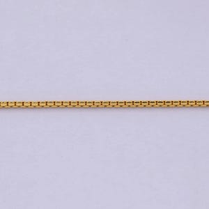 24k Gold Filled Box Chain Necklace, 18 Inch, 1 Mm Gold Chain, Box Link ...