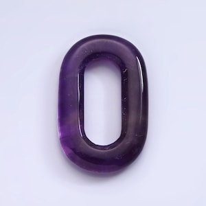 Längliche ovale Edelstein Büroklammer Link Ineinandergreifen lila Amethyst ovale Stecker Schmuckform Kapselform z542