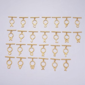 14K Gold Filled a-z initial letter toggle clasps closure personalized jewelry making findings supply clasp for Jewelry | A1093-A1105