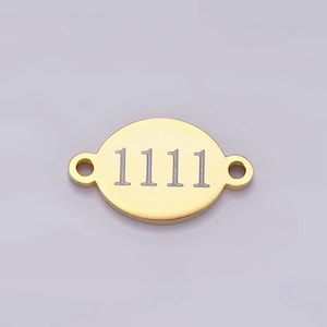 1111 dije de ángel de acero inoxidable dorado 11:11 dije de ángel conector regalo espiritual ∙ collar pulsera número de la suerte g681