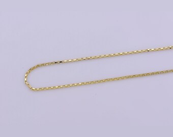 1pc 17.5'' ready to wear gold square box chain necklace, layering dainty box chain jewelry making with pendant charm supplies,wa-393