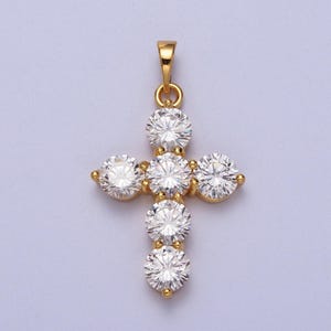 Dainty cubic cross charm micro pave cross charm for bracelet necklace pendant religious necklace 24k gold filled cross jewelry making h291