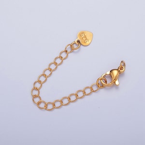 Heart gold filled lobster clasp with chain extender | l-678, l-775