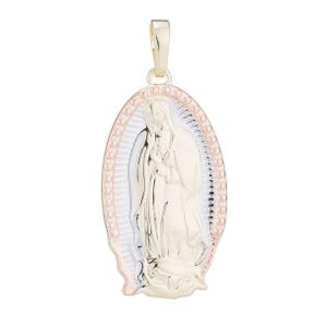 Lady guadalupe pendant gold filled necklace - virgin mary necklace pendant - rose gold filled pendant - religious jewelry h-448