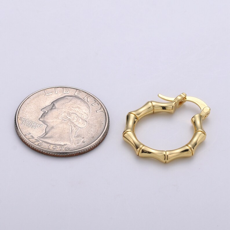 Gold bamboo hoops Clearance