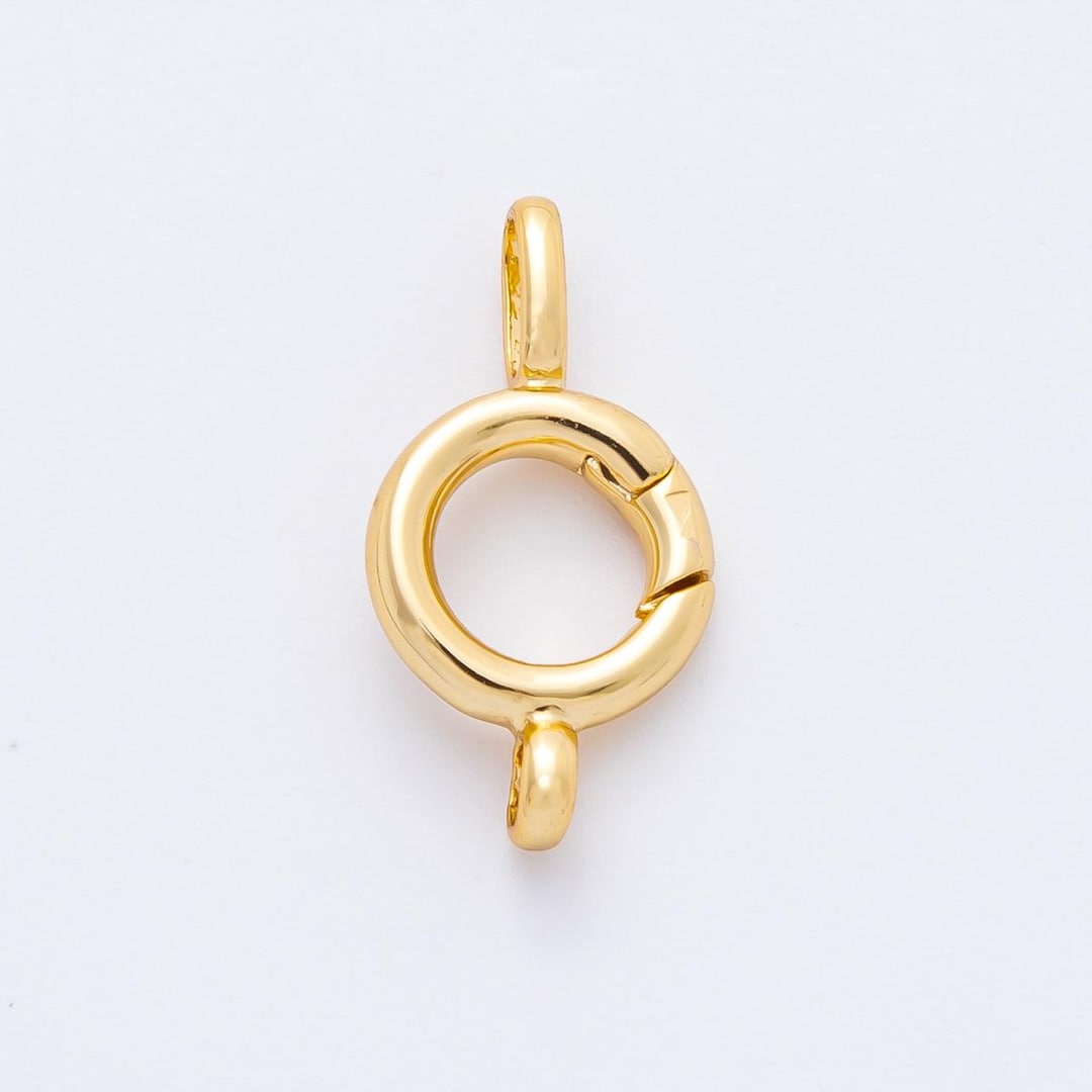 18K Gold Filled 20mm Round Push Gate Clasp Charm Enhancer Finding ...