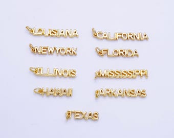 18k guldfyllt delstat Kalifornien New York Florida Chicago berlock halsband armband för gör-det-själv smyckestillverkning leverans reseberlock inspirerad d814