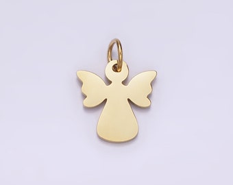 Mini Stainless Steel Guardian Angel Charm Necklace Christmas Inspired Angel Pendant for Necklace Bracelet Earring Component P-1247