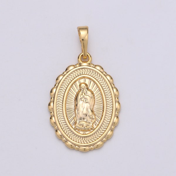 Gold Filled Holy Mary Lady of Guadalupe Pendants J-127