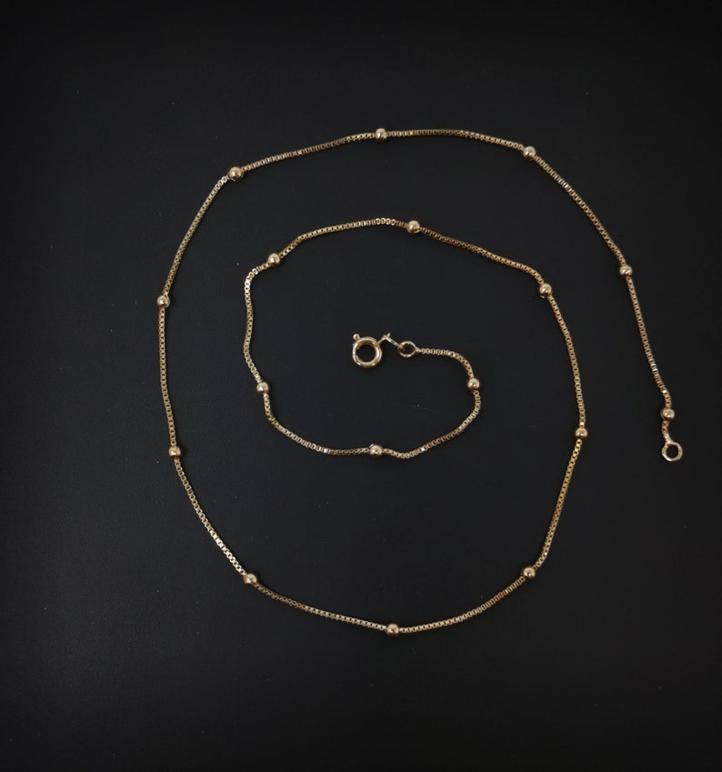 1pc 17.7/'/' ready to wear 18k Gold Filled Square Box Chain Necklace Layering Dainty Box Chain For Jewelry Making with Pendant Charm CH-649