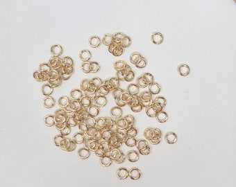 1mm x 5mm (18 gauge) 10 gr. Gold Plated Jump Ring, Rose Gold Connector, White Gold Open Jump Rings, jewelry making supplies