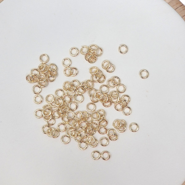0.8mm x 4mm (20 gauge) 10 gr. Gold Plated Jump Ring, Rose Gold Connector, White Gold Open Jump Rings, jewelry making supplies