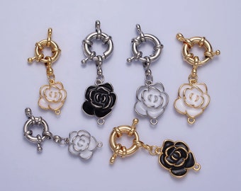 Gold Sailor Clasp With Flower Charm Three Loops for Lariat Necklace Bracelet Finding | Z050 Z051