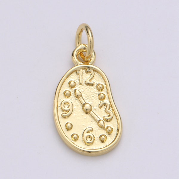 1pc Watch in Baroque Shape 24k Gold  Charm, Watch Pendant Charm,  Charm, Timekeeping For DIY Jewelry,Gold Color,CHGF-1958