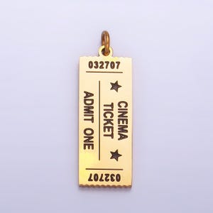 Doppelseitige Gold Kinokarten Charme Edelstahl Kino Theater zeigen Eintrittskarten für Armband Halskette Charme Versorgung p1264