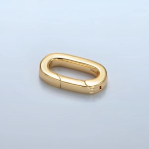 May include: Gold-toned metal oval-shaped clasp with a spring-loaded closure.