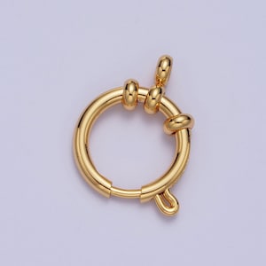 24K Gold Filled Sailor Clasp, 25.4mm x 17.8mm One Clasp Two Loops Large Spring Ring for Necklace Bracelet Finding | L-902