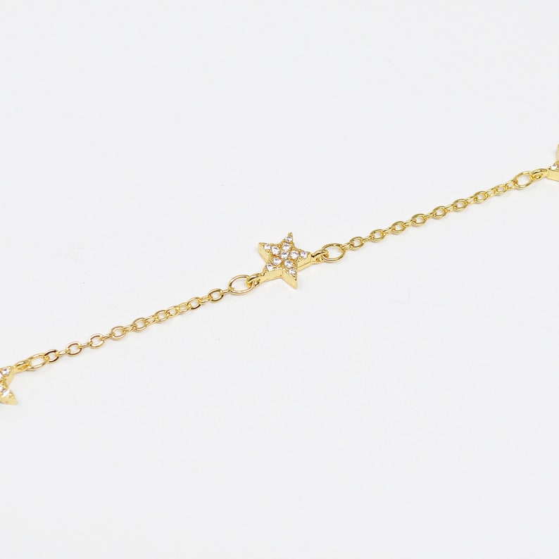 Cubic Star 24K Gold Filled Chain by Yard 415 Polaris CZ Charm Specialty Link Chain by Foot North Star 6.8mm x6.8mm Chain 0.7mm Thick,Roll