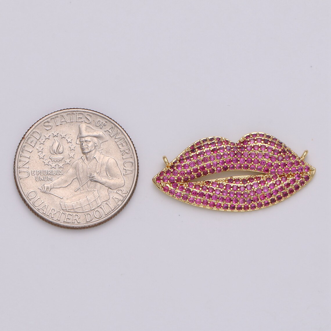 Lips Charm Connector Pave Lips Charms Pendants CZ Lips Etsy New Zealand