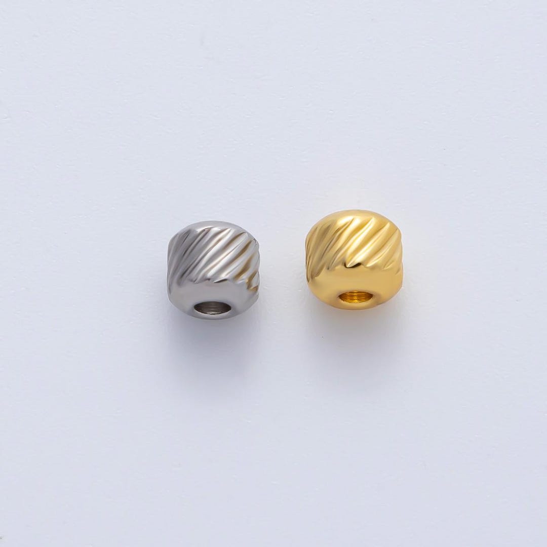 Gold 4.5mm Revolving Pattern Tiny Rondelle Minimalist Spacer Bead in ...