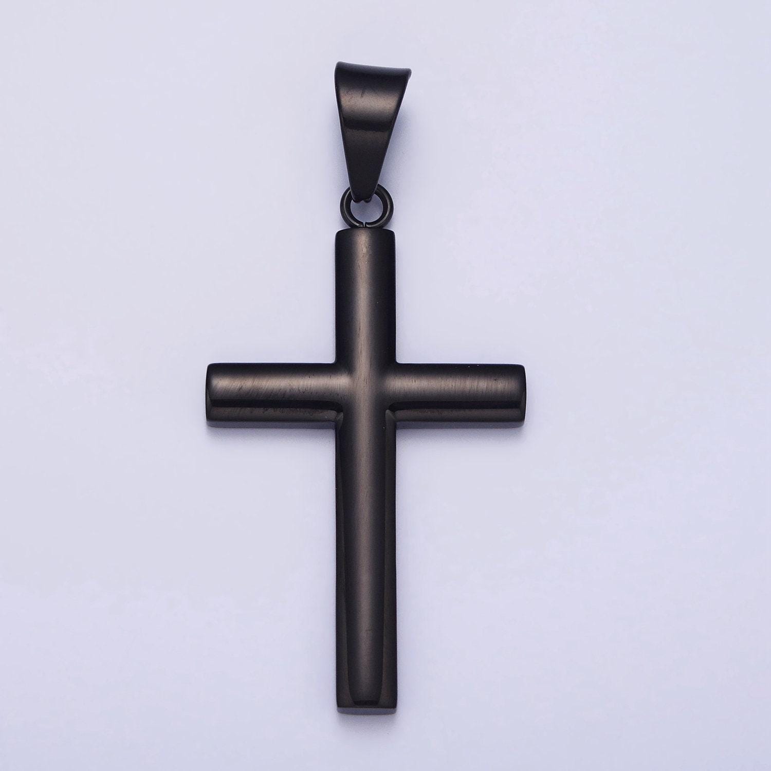 Stainless Steel 29.3mm Dark Black Cross Pendant for Religious Jewelry ...