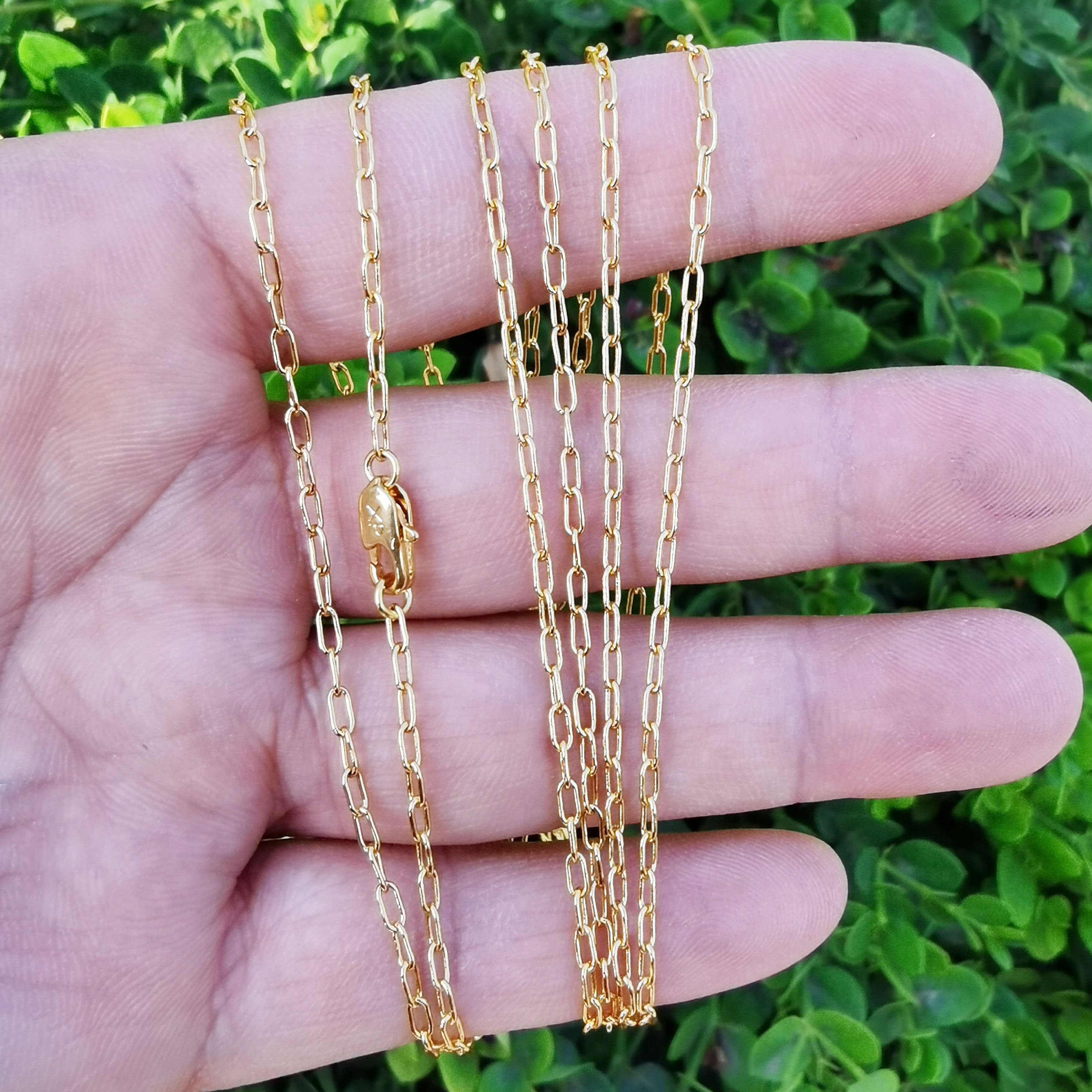 Thin Paper Clip Cable Necklace - Etsy