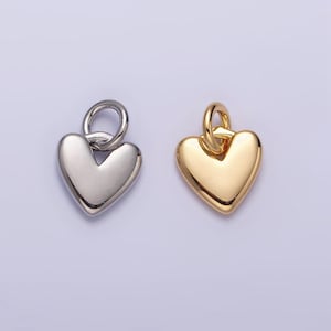 16k gold filled heart mini add-on charm in gold & silver | ac1342 ac1343