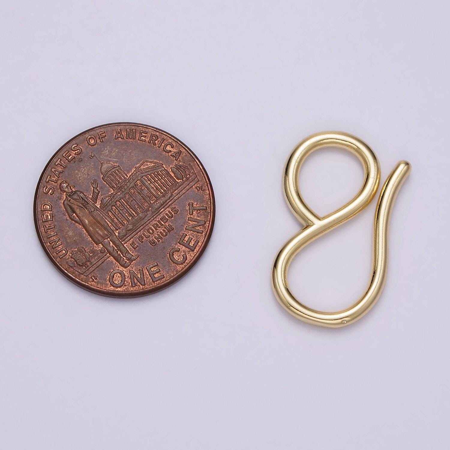 14k Gold Filled 22mm Curved Minimalist Infinity S-hook Closure