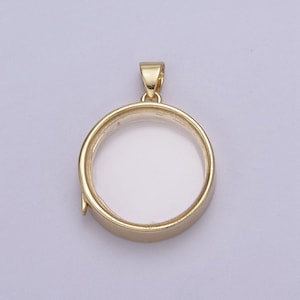 Dainty double sided round shaped glass case pendant locket customizable diy charm component necklace, bracelet | n-580
