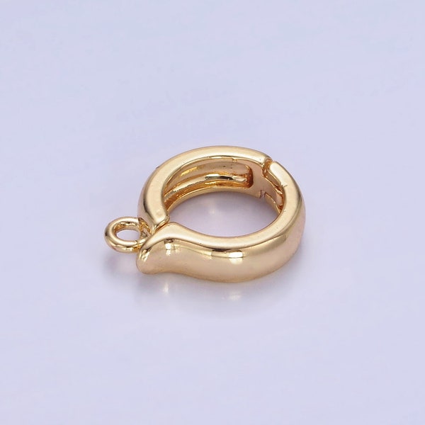 Mini  Simple Classic Round Gold Charm Enhancer Clasp Pendant Clasp for Bracelet Necklace Jewelry Making Z696