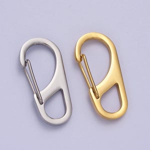 Gold oval spring gate snap hook, stainless steel silver purse clip, handbag hardware clasp craft supplies z013