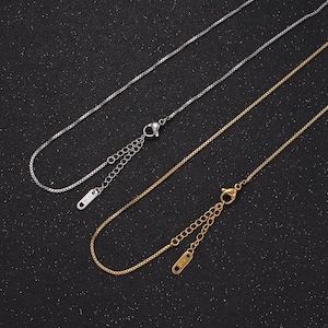 Waterproof Box style chain necklace for men Men's stainless steel necklace Gold Silver necklace for men Jewelry 18 inch WA2482