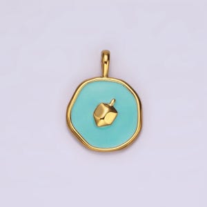 14k gold filled dreidel charm jerusalem pendant blue teal enamel jewish charm for hannukah gift idea aa1093