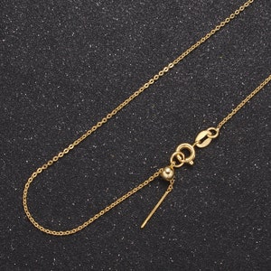 18.0" Adjustable Necklace ready to wear 24k Gold Filled Flat Cable Chain Necklace Dainty Chain For Jewelry Making with Pendant Charm WA-737