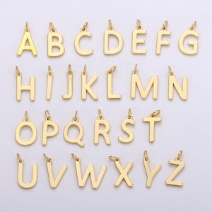 Colgante inicial personalizado relleno de oro de 14 k, dije inicial, dije de letra minimalista, dije de letra del alfabeto, dije de monograma, dije pequeño adicional