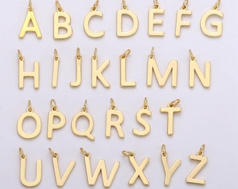 14k gold filled gepersonaliseerde initiële bedel initiaal hanger, letter bedel minimalistische alfabet letter bedel, monogram bedel toevoegen aan bedel klein