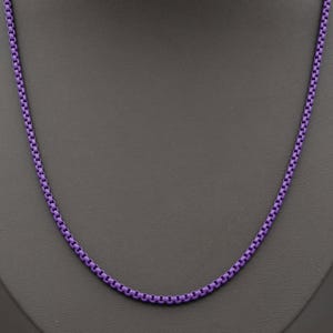 1pc 18&#39;&#39;+2 &quot; ready to wear purple fancy enamel link rolo cable chain,square link chain necklace,width 2.6mm perfect for pendant charm,1017