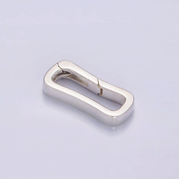 S925 sterling silver push in oval clasp for charm holder clasp pendants, 15.8 x 7.1mm, clasp enhancer necklace component sl-473