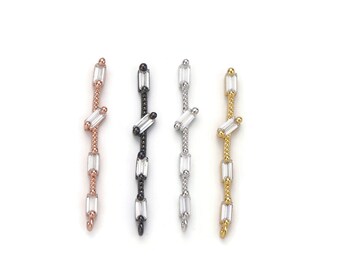 1 st 14k gouden micro effenen zirkonia dongle hanger bedel, micro effenen CZ hanger bedel, voor doe-het-sieraden, meerdere kleuren optie