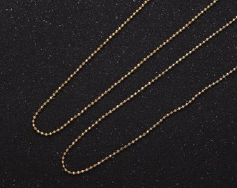 Adjustable Faceted Ball Chain Necklace 24K Gold Filled Round Bead Chain Necklace for Charm WA-2428